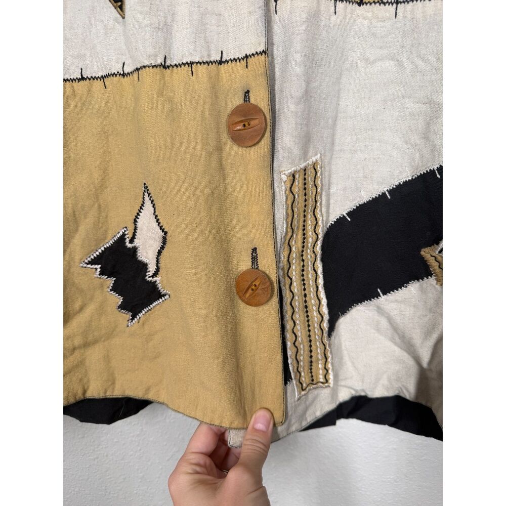 Vintage New Direction Patchwork Artsy Button Up T… - image 3